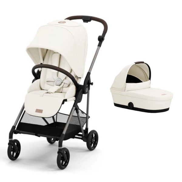 Poussette Cybex Melio 3 Châssis Bronze + Nacelle - Cotton White (2023)