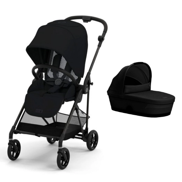 Poussette Cybex Melio 3 Châssis Carbon + Nacelle - Moon Black (2023)