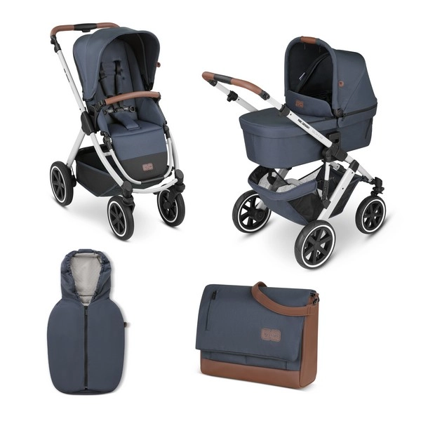 ABC Design Birth Pack Samba Stroller + Carrycot + Carrying Case + Urban Changing Bag - Lake (2023)