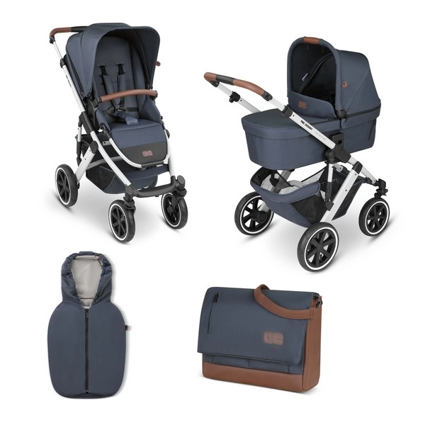 Pack Naissance ABC Design Poussette Salsa 4 Air + Nacelle + Chancelière Coque Auto + Sac à Langer Urban - Lake (2023)