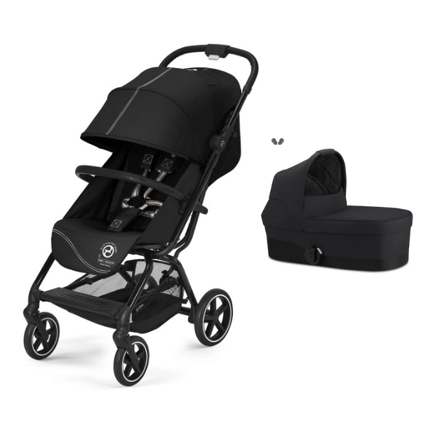 Poussette Cybex Eezy S PLUS 2 + Nacelle S - Moon Black