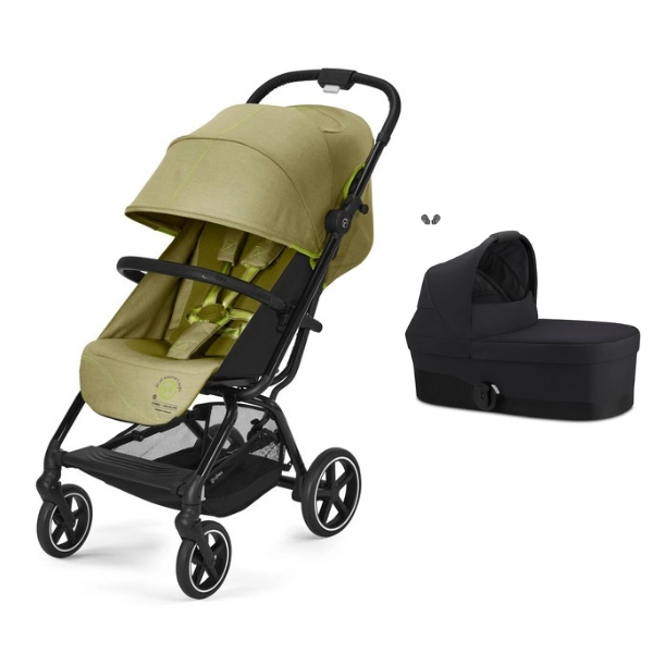 Poussette Cybex Eezy S PLUS 2 - Nature Green + Nacelle S - Moon Black