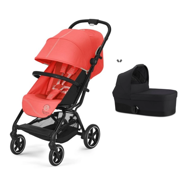 Poussette Cybex Eezy S PLUS 2 - Hibiscus Red + Nacelle S - Moon Black