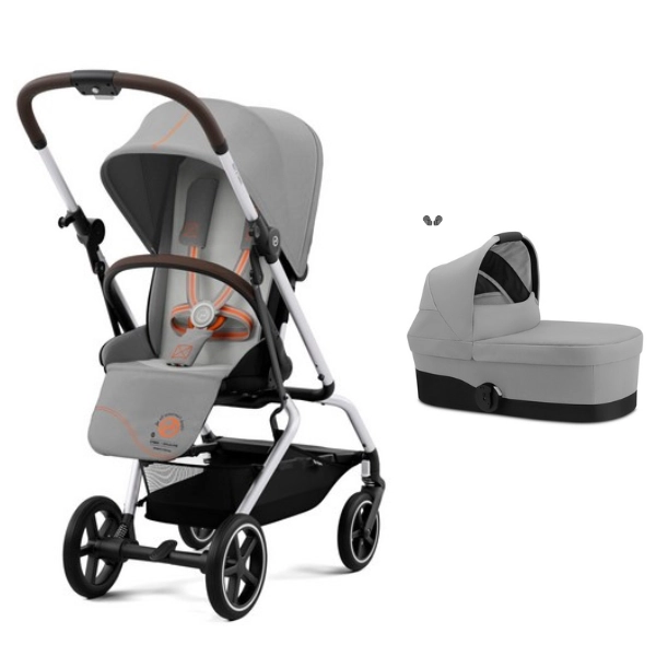 Cybex Eezy S Twist PLUS 2 Stroller - Silver Frame + S Carrycot - Lava Grey