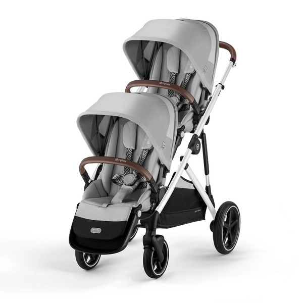 Poussette Double Cybex Gazelle S - Châssis Silver/ Assises Lava Grey