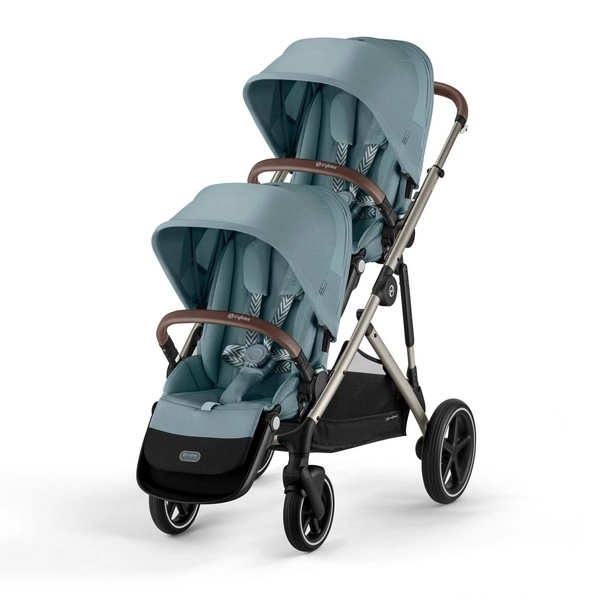 Poussette Double Cybex Gazelle S - Châssis Taupe/ Assises Sky Blue