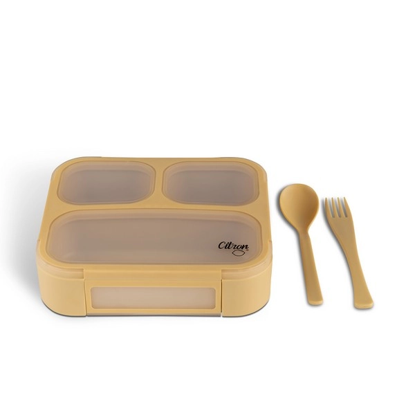 Bento Lemon + Cutlery - Yellow