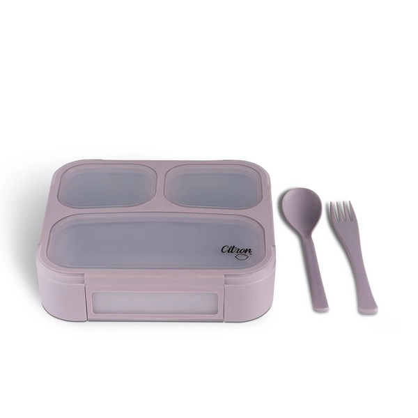 Bento Lemon + Cutlery - Purple
