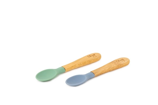 Lot 2 Cuillères Citron Bambou - Green/Dusty Blue