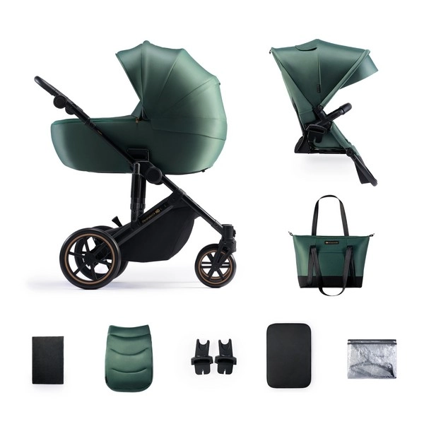 Kinderkraft Prime 2 Stroller + Carrycot - Dark Green
