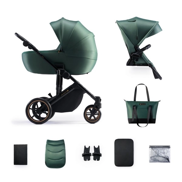 Kinderwagen Kinderkraft Prime 2 + Sportwagenaufsatz - Dark Green