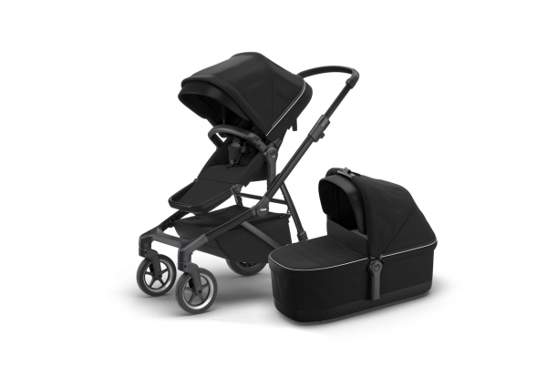 Thule Sleek Kinderwagen - Gestell Black + Tragetasche - Midnight Black