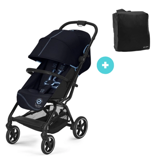 Cybex Eezy S PLUS 2 Stroller - Ocean Blue + Carrying Bag (Free)