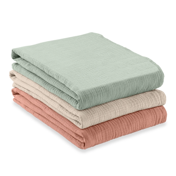 Set of 3 Hauck Cuddle N Clean diapers - Sage/Beige Dots/Cork