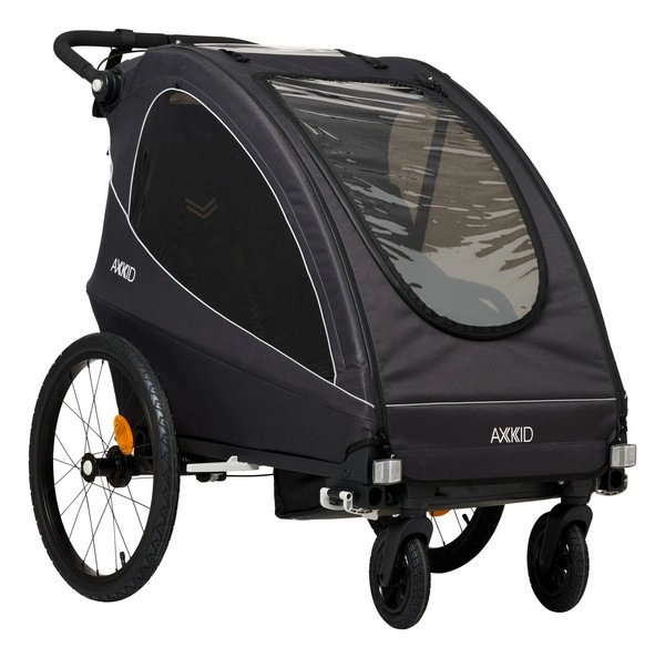 Remorque de transport vélo cargo barre d'attelage incluse housse amovible 4  réflecteurs charge max. 40 Kg noir jaune - Siège vélo enfant et remorque -  Achat & prix