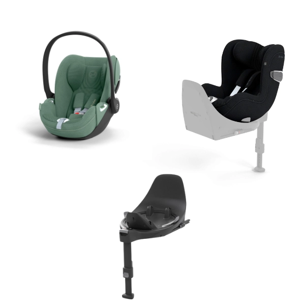 Pack Car Seats Cybex Car Seat Cloud T i-Fix - Leaf Green Plus + Car Seat Sirona T i-Fix + Base T - Sepia Black Plus (2023)