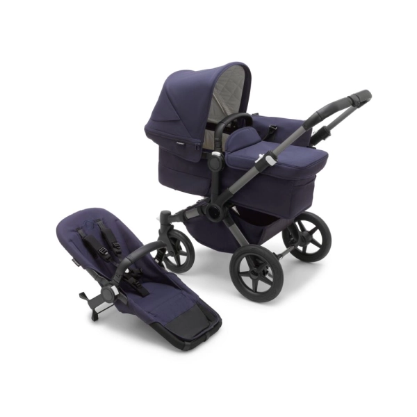 Poussette Bugaboo Donkey 5 Mono Classic - Châssis Graphite + Nacelle - Bleu Marine