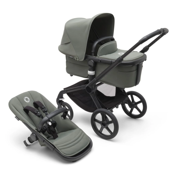 Poussette Bugaboo Fox 5 - Châssis Noir + Nacelle - Vert Forêt