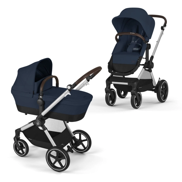 Poussette Cybex Eos Lux - Châssis Silver/ Ocean Blue (2023)