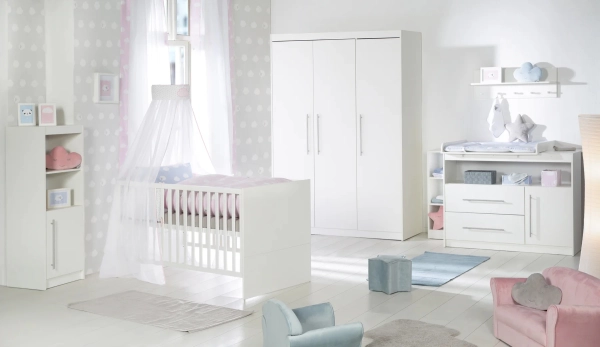 Chambre d'enfant 3 pcs Smile - Lit bébé + Commode à langer + Armoire –  roba