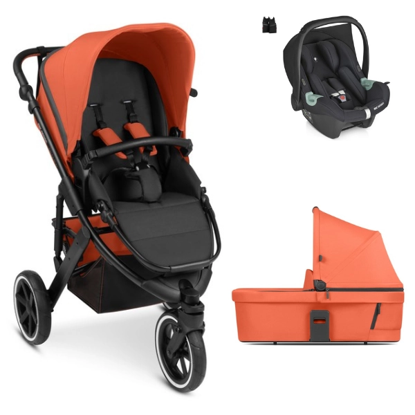 Poussette ABC Design Salsa Run + Nacelle - Carrot + Coque Auto Tulip i-Size - Black