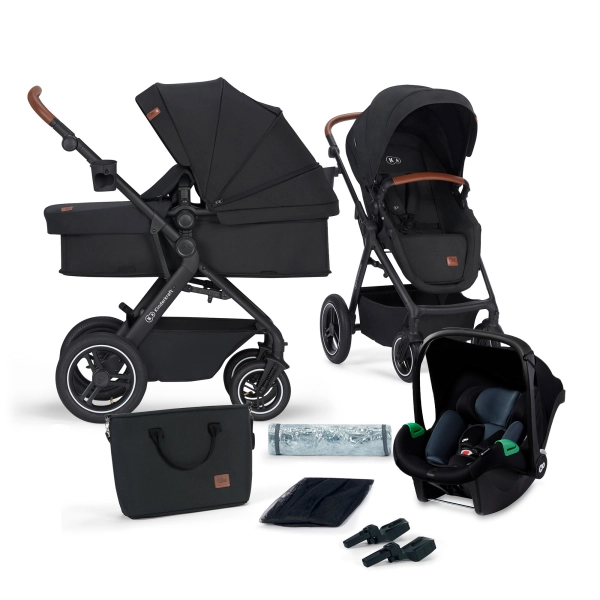 Poussette Kinderkraft B-Tour + Nacelle + Coque Auto Mink Pro - Black