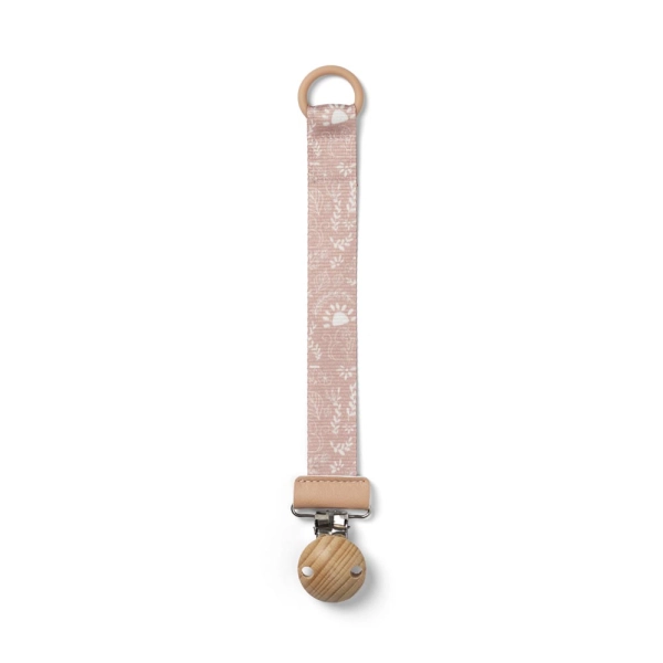 Elodie Wooden Pacifier Clip - Monkey Sunrise Pink