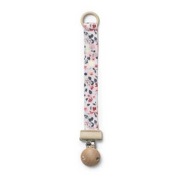Elodie Wooden Pacifier Clip - Floating Flowers