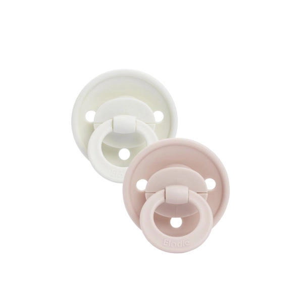 Set of 2 Elodie Binky Rubber Teats 0-6 months - Powder Pink