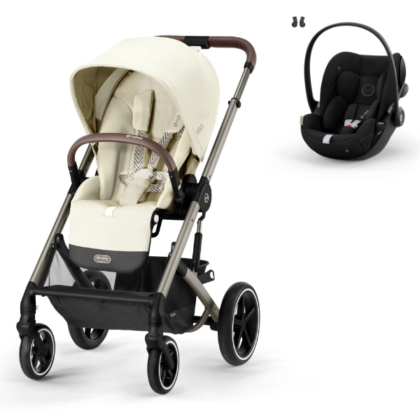 Poussette Cybex Balios S Lux - Châssis Taupe/Seashell Beige + Cloud G i-Size - Moon Black