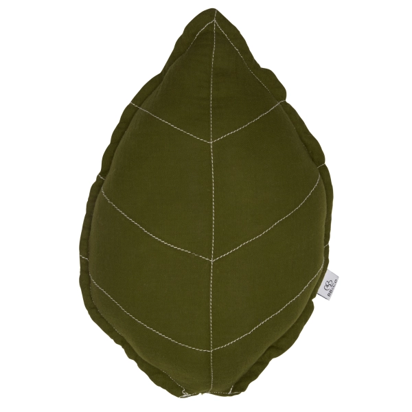 Coussin déco forme feuille gaze de coton BB&Co - Caramel Forest