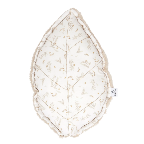 Coussin déco forme feuillle coton imp./ angora beige BB&Co - Daydream