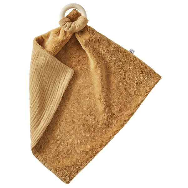 Doudou bi-matière avec anneau de dentition BB&Co - noisette
