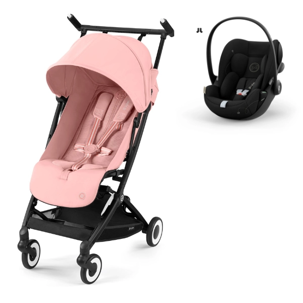 Poussette Cybex Libelle - Châssis Black/ Candy Pink (2024) + Coque Auto Cloud G i-Size - Magic Black