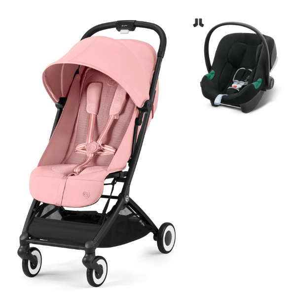 Poussette Cybex Orfeo - Châssis Black/ Candy Pink + Coque Auto Aton B2 i-Size - Volcano Black