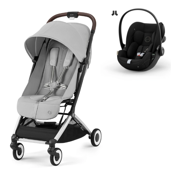 Poussette Cybex Orfeo - Châssis Silver/ Fog Grey + Coque Auto Cloud G i-Size - Moon Black