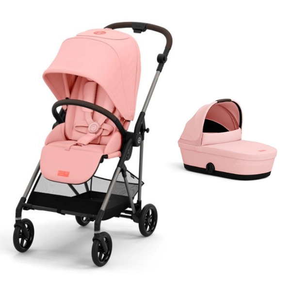 Poussette Cybex Melio 4 Châssis Taupe + Nacelle - Candy Pink