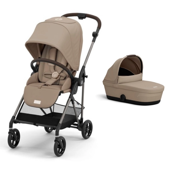 Poussette Cybex Melio 4 Châssis Taupe + Nacelle - Almond Beige