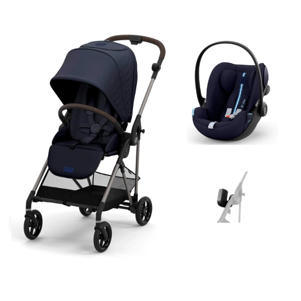 Poussette Cybex Melio 4 TPE- Dark Blue + Coque Auto Cloud G i-Size - Ocean Blue (Plus)