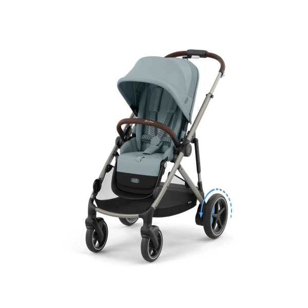 Cybex eGazelle S stroller - Taupe frame/ Sky Blue seat