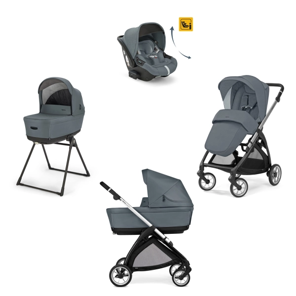 Poussette Inglesina (Système Quattro Electa Darwin Recline) Silver Black - Union Grey