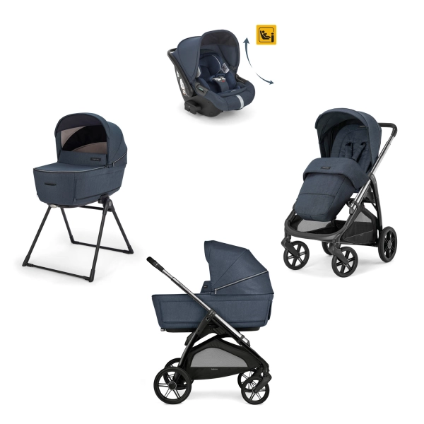 Poussette Inglesina (Système Quattro Aptica Darwin Recline) Litio Black - Resort Blue