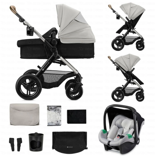 Poussette Trio MOOV 2 XL (roues AIR) - Kinderkraft - gris