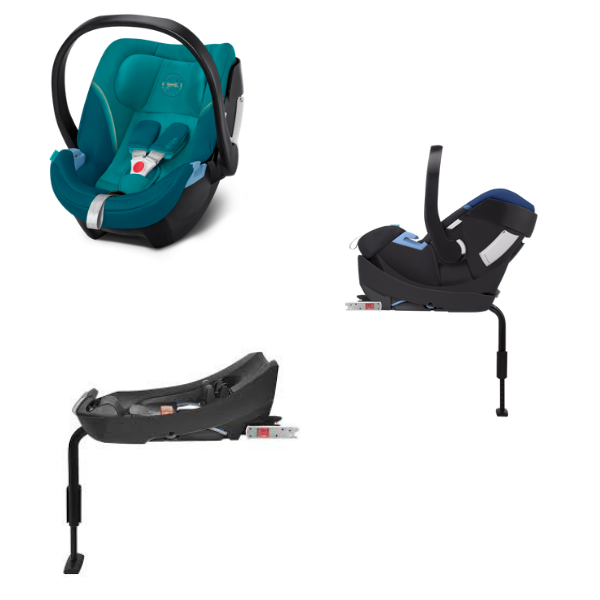 Pack Cybex Aton 5 Car Cover - River Blue + Aton 2-Fix Base (2022)