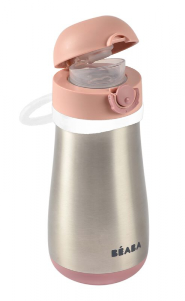 Stainless Steel Bottle 350ml Beaba - Old Pink