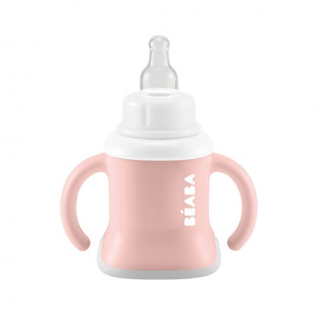 Béaba Evoluclip 3-in-1 Training Bottle - Old Pink