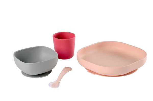 Béaba Silicone Dish Set - Pink