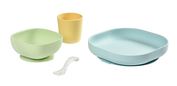 Béaba Silicone Dish Set - Yellow