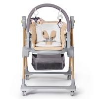 Chaise Haute 2-en-1 Kinderkraft Lastree - Wood