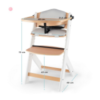 Chaise Haute Kinderkraft Enock - White + Coussin Confort - Grey